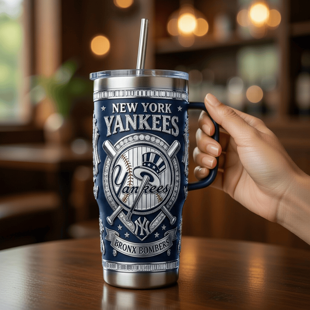 NYY 40oz Tumbler With Handle PDL
