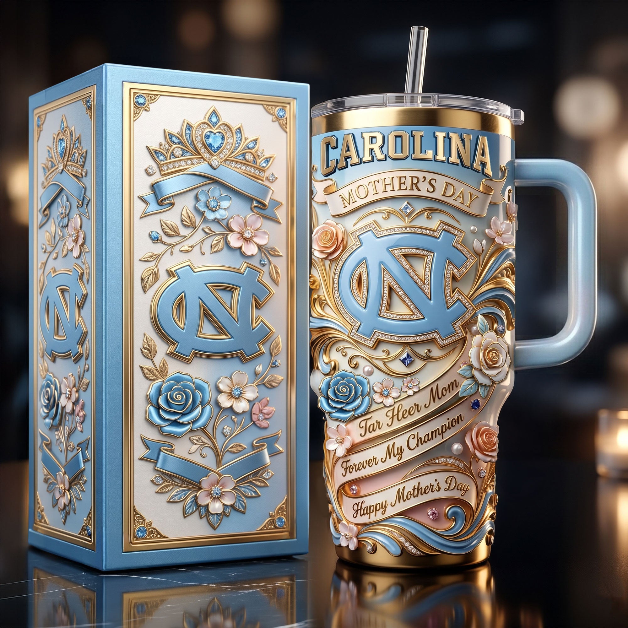 UNC 40oz Tumbler With Handle HTTT