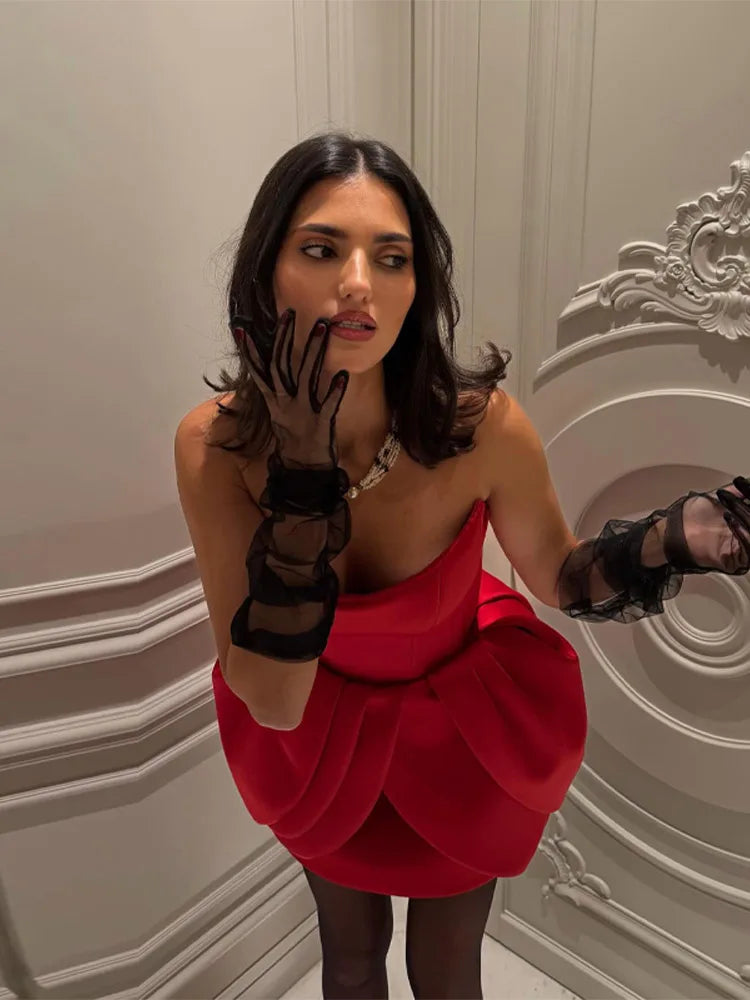 Casual Tub Top Floral Dress Women Pleated